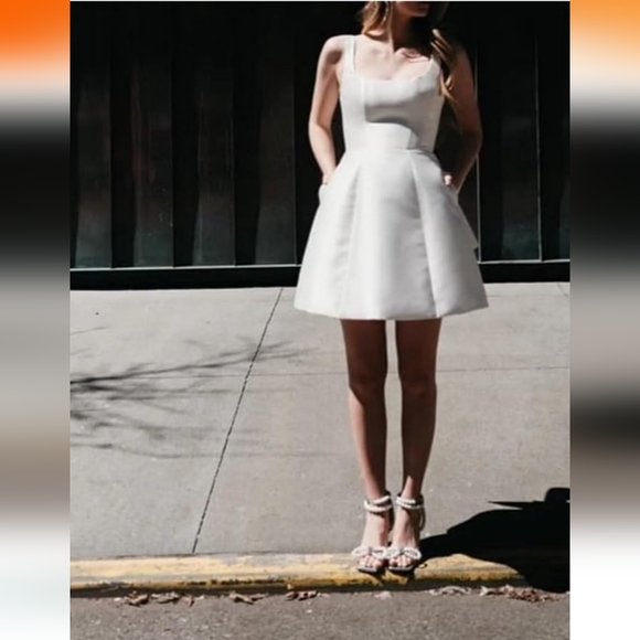 Silver dress homecoming holiday party dress size 6 - Picture 2 of 3